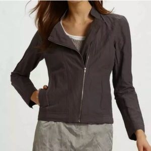 Eileen Fisher grey lightweight Moto jacket